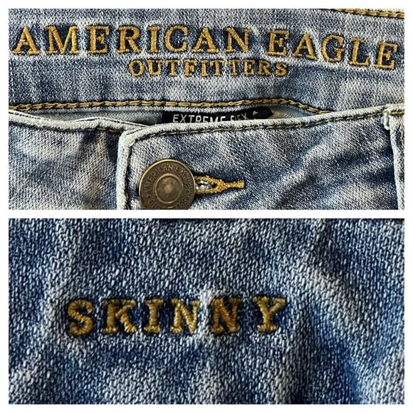 American Eagle Men’s Jeans Skinny Cuffed Light Wash Size 36 Waist - Picture 5 of 8